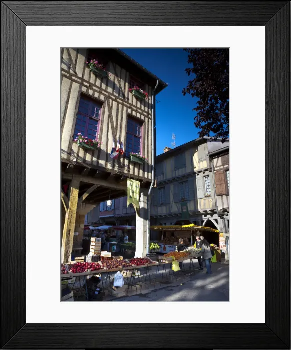 Framed Print : Market Day, Mirepoix, Ariege, Midi-Pyrenees, France Framed Print : Market Day, Mirepoix, Ariege, Midi-Pyrenees, France