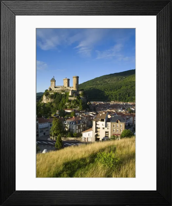 Framed Print : Foix Castle, Foix, Ariege, Midi-Pyrenees, France