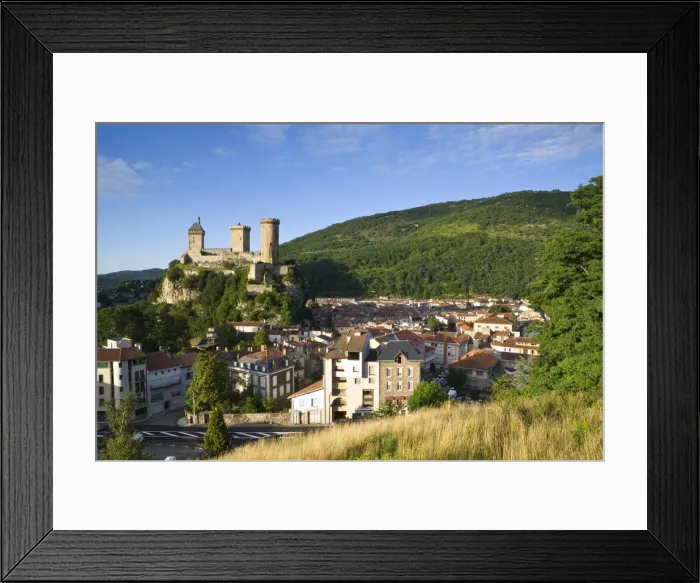 Framed Print : Foix Castle, Foix, Ariege, Midi-Pyrenees, France