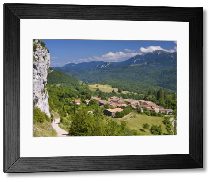 Framed Print : Roquefixade looking towards Montsegur, Ariege, Midi-Pyrenees, France Framed Print : Roquefixade looking towards Montsegur, Ariege, Midi-Pyrenees, France