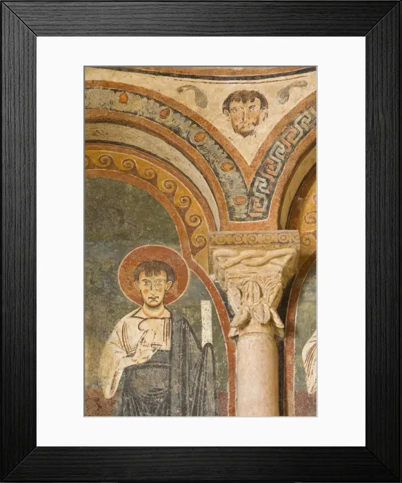 Framed Print : Romanesque Frescos, Cathedral St-Lizier, St-Lizier, Ariege, Midi Pyrenees, France Framed Print : Romanesque Frescos, Cathedral St-Lizier, St-Lizier, Ariege, Midi Pyrenees, France