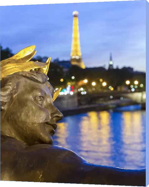 Eiffel Tower and Pont Alexander III, River Seine, Paris, France