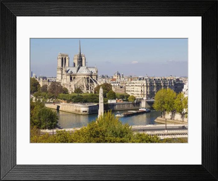 Framed Print : Notre Dame and River Seine, Paris, France