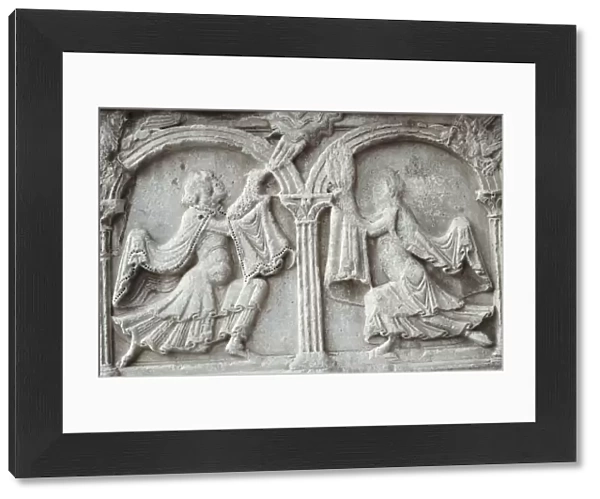 Bas-reliefs of portal of abbey church, Saint-Gilles, Languedoc-Roussillon, France