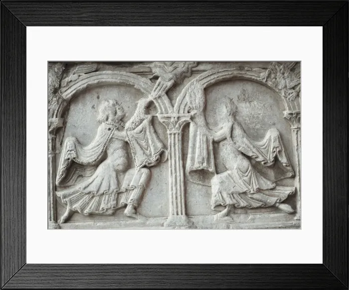 Framed Print : Bas-reliefs of portal of abbey church, Saint-Gilles, Languedoc-Roussillon, France Framed Print : Bas-reliefs of portal of abbey church, Saint-Gilles, Languedoc-Roussillon, France
