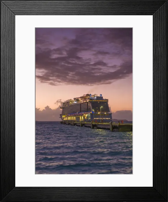 Framed Print : British Virgin Islands, Tortola, Road Town, Cruise Ship Dock, cruiseship, dawn Framed Print : British Virgin Islands, Tortola, Road Town, Cruise Ship Dock, cruiseship, dawn