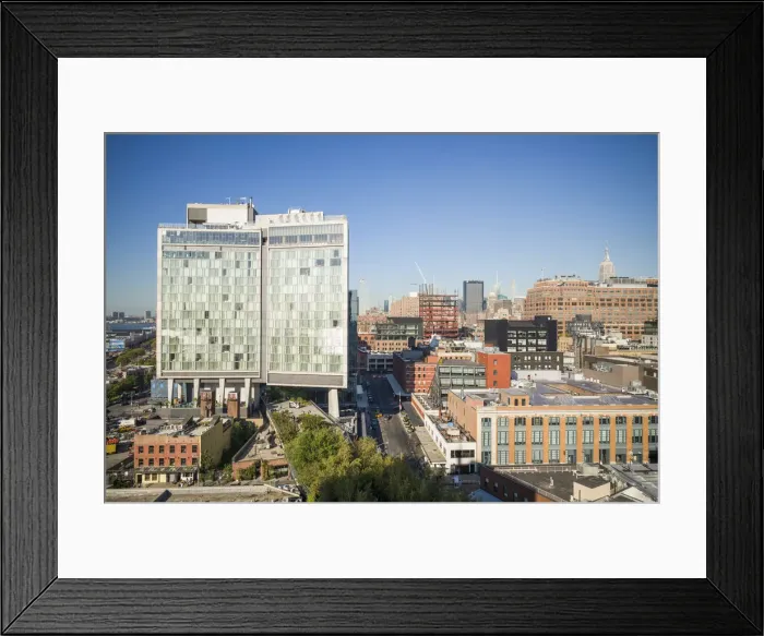 Framed Print : USA, New York, New York City, Lower Manhattan, The Standard Hotel, elevated view Framed Print : USA, New York, New York City, Lower Manhattan, The Standard Hotel, elevated view