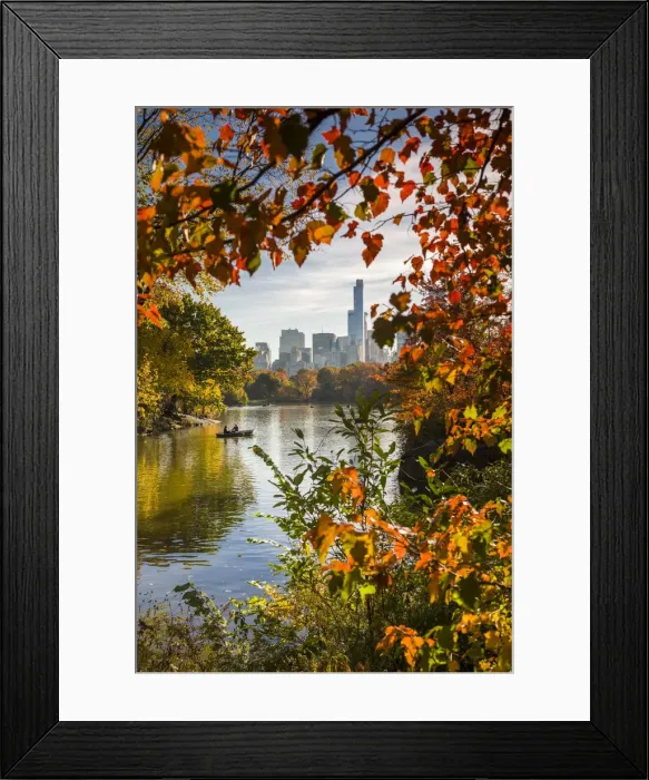 Framed Print : USA, New York, New York City, Central Park, rowing on The Lake, autumn Framed Print : USA, New York, New York City, Central Park, rowing on The Lake, autumn