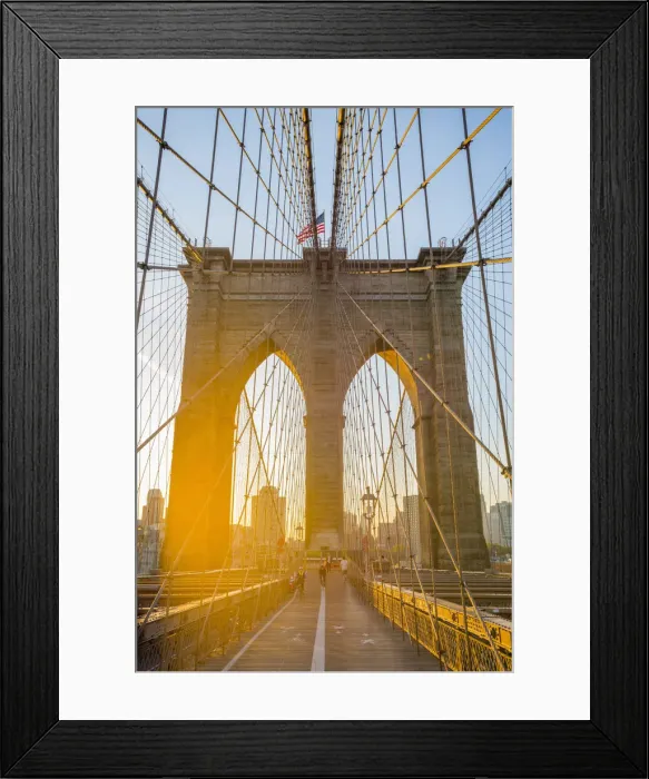 Framed Print : USA, New York, Manhattan, Brooklyn Bridge at Sunrise Framed Print : USA, New York, Manhattan, Brooklyn Bridge at Sunrise