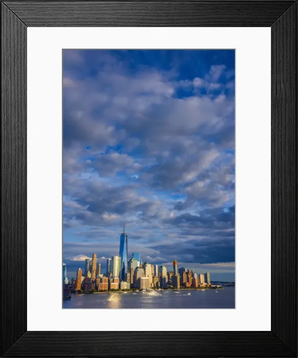 Framed Print : USA, New York, Manhattan, Lower Manhattan and World Trade Center, Freedom Tower across Framed Print : USA, New York, Manhattan, Lower Manhattan and World Trade Center, Freedom Tower across