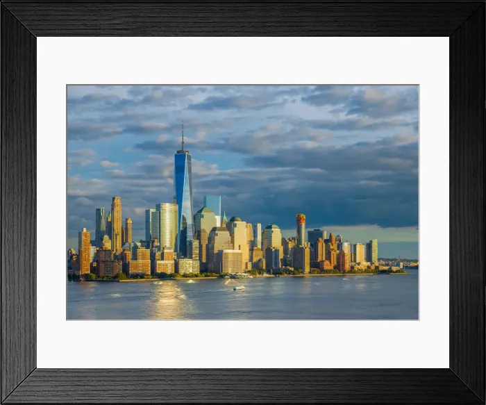 Framed Print : USA, New York, Manhattan, Lower Manhattan and World Trade Center, Freedom Tower across Framed Print : USA, New York, Manhattan, Lower Manhattan and World Trade Center, Freedom Tower across