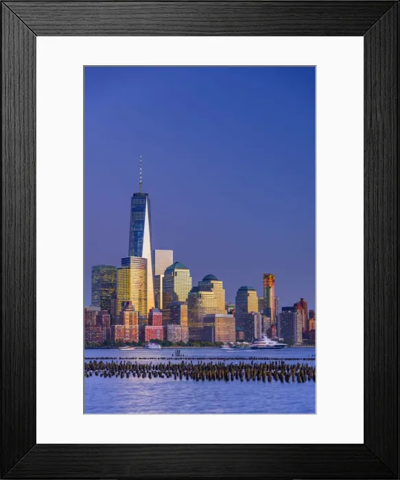 Framed Print : USA, New York, Manhattan, Lower Manhattan and World Trade Center, Freedom Tower across Framed Print : USA, New York, Manhattan, Lower Manhattan and World Trade Center, Freedom Tower across