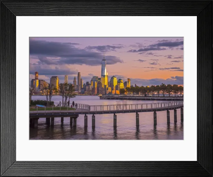 Framed Print : USA, New York, Manhattan, Lower Manhattan and World Trade Center, Freedom Tower across Framed Print : USA, New York, Manhattan, Lower Manhattan and World Trade Center, Freedom Tower across