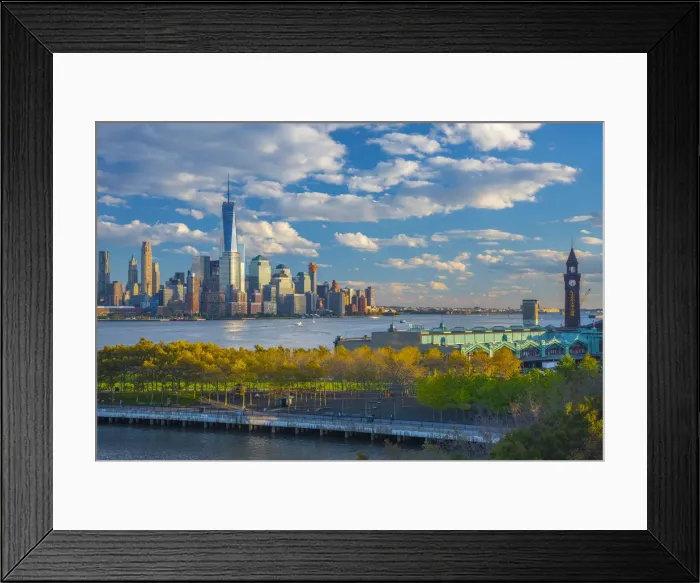 Framed Print : USA, New York, Manhattan, Lower Manhattan and World Trade Center, Freedom Tower across Framed Print : USA, New York, Manhattan, Lower Manhattan and World Trade Center, Freedom Tower across