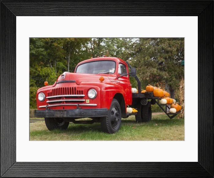 Framed Print : USA, New York, Adirondack Mountains, Crown Point, truck with autumn pumpkins Framed Print : USA, New York, Adirondack Mountains, Crown Point, truck with autumn pumpkins