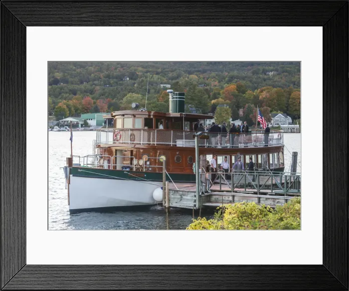 Framed Print : USA, New York, Adirondack Mountains, Lake George, lake steamer, autumn Framed Print : USA, New York, Adirondack Mountains, Lake George, lake steamer, autumn