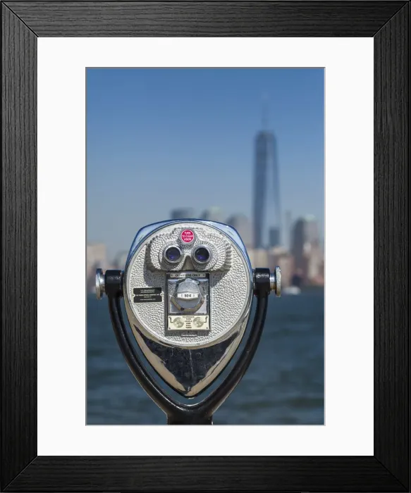 Framed Print : USA, New York, New York City, Lower Manhattan, binoccular and The Freedom Tower Framed Print : USA, New York, New York City, Lower Manhattan, binoccular and The Freedom Tower