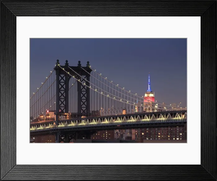 Framed Print : USA, New York City, Manhattan Bridge and Empire State Building Framed Print : USA, New York City, Manhattan Bridge and Empire State Building