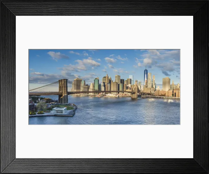 Framed Print : Brooklyn Bridge and Lower Manhattan / Downtown, New York City, New York, USA Framed Print : Brooklyn Bridge and Lower Manhattan / Downtown, New York City, New York, USA