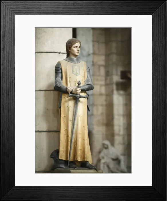 Framed Print : Statue of Joan of Arc, church Saint-Hilaire le Grand, Poitou-Charantes, France Framed Print : Statue of Joan of Arc, church Saint-Hilaire le Grand, Poitou-Charantes, France