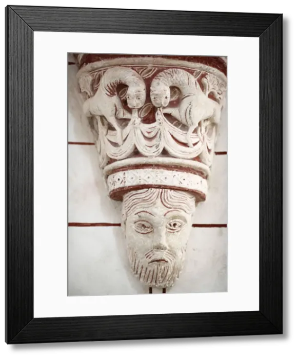Framed Print : Column capitals, church of Saint-Pierre, Chauvigny, Poitou-Charantes, France Framed Print : Column capitals, church of Saint-Pierre, Chauvigny, Poitou-Charantes, France