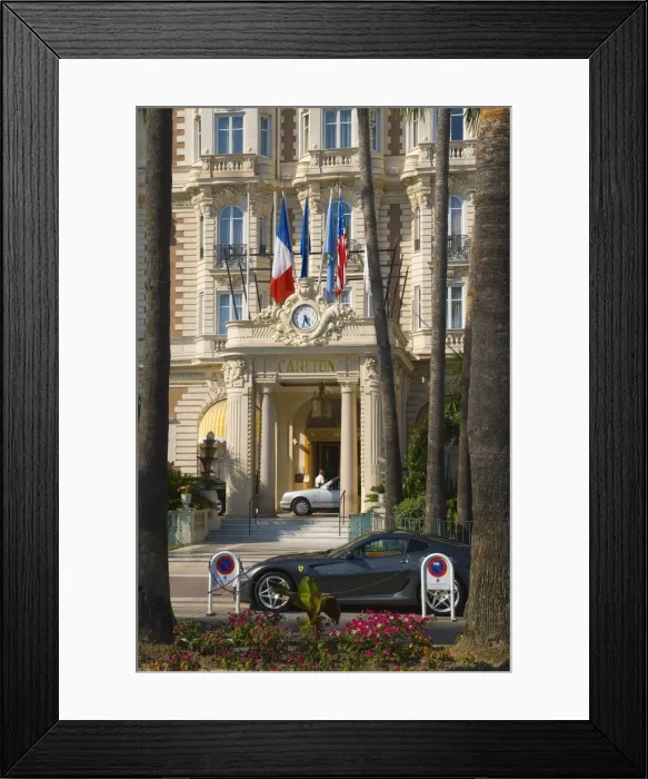 Framed Print : France, Provence-Alpes-Cote d Azur, Cannes, Boulevard de la Croisette, Carlton Hotel Framed Print : France, Provence-Alpes-Cote d Azur, Cannes, Boulevard de la Croisette, Carlton Hotel
