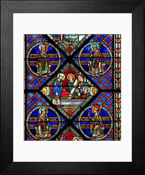 Framed Print : Romanesque stained glass window, church Sainte-Radegonde, Poitiers, Poitou-Charantes Framed Print : Romanesque stained glass window, church Sainte-Radegonde, Poitiers, Poitou-Charantes