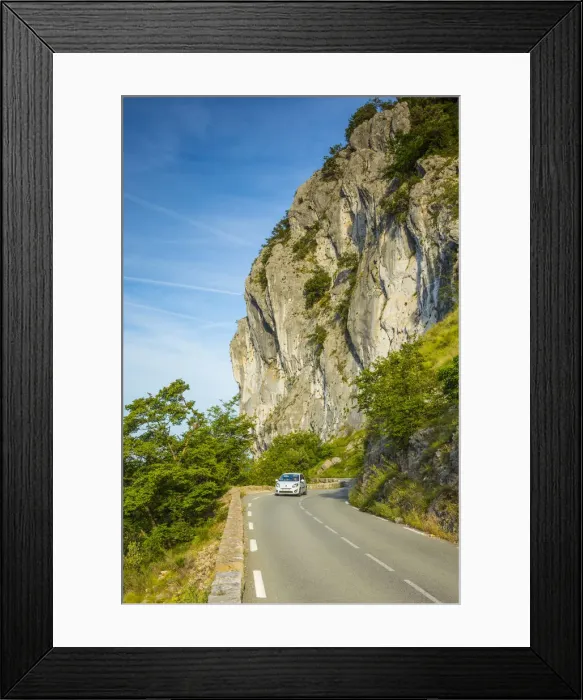 Framed Print : Road to Gourdon, Alpes-Maritimes, Provence-Alpes-Cote D Azur, French Riviera, France