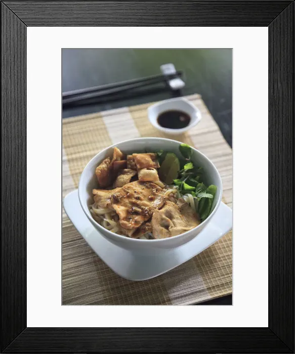 Framed Print : Vietnam, Danang, Hoi An, Cao Lao, a typical vietnams dish with noodles, pork and greens Framed Print : Vietnam, Danang, Hoi An, Cao Lao, a typical vietnams dish with noodles, pork and greens