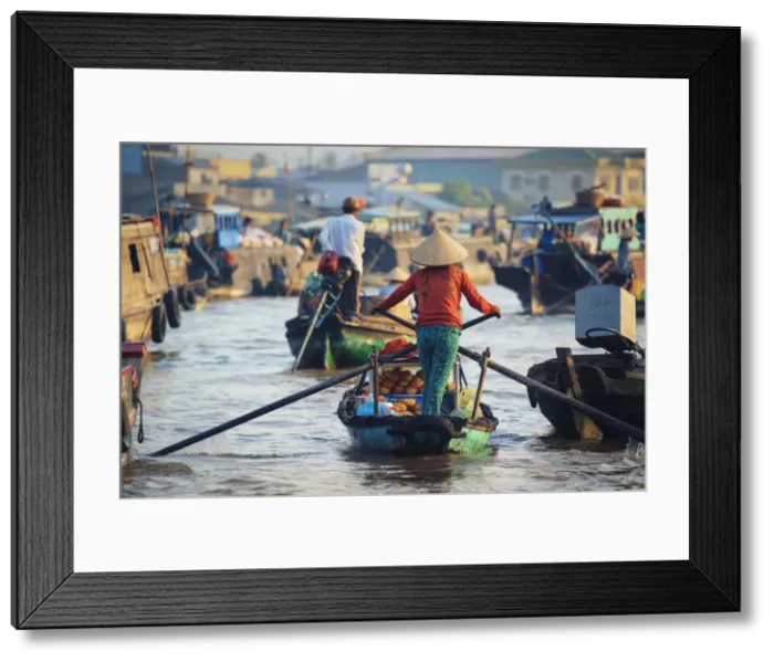 Framed Print : Vietnam, Mekong Delta, Can Tho, Cai Rang Floating Market Framed Print : Vietnam, Mekong Delta, Can Tho, Cai Rang Floating Market