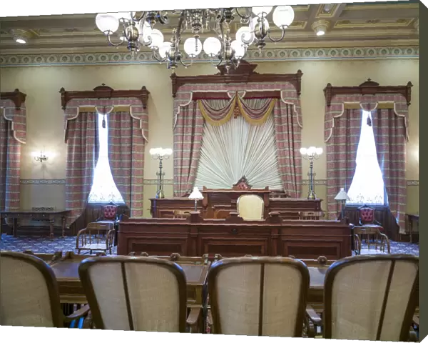USA, Maryland, Annapolis, Maryland State House, old House of Delegates Chamber