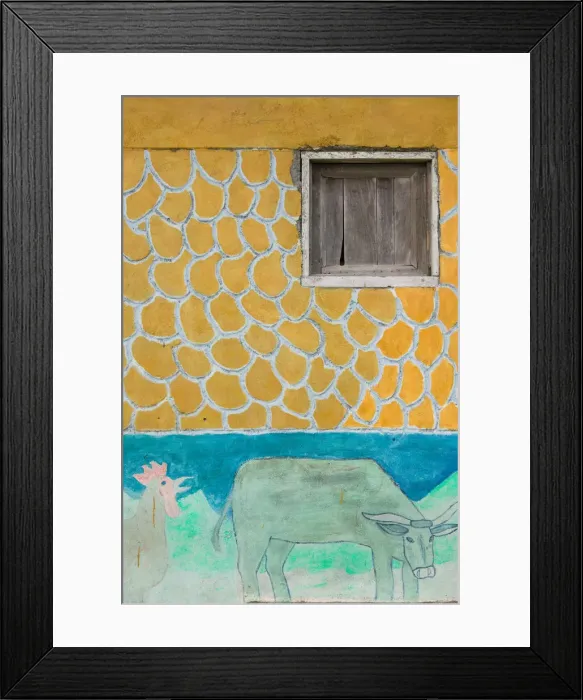 Framed Print : Vanuatu, Tanna Island Lenakel, Waterfront wall detail