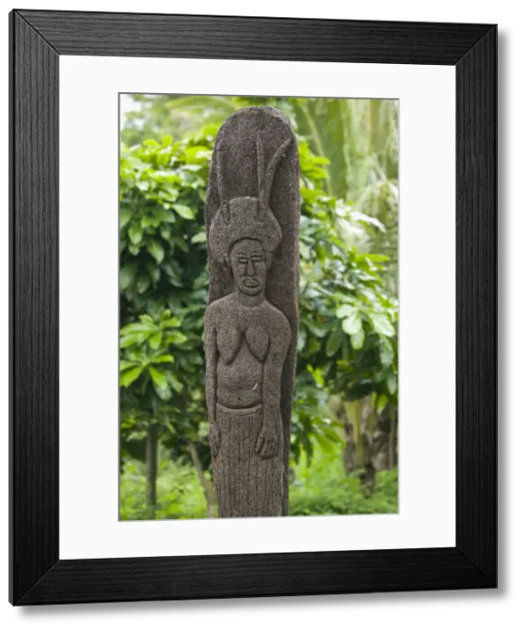 Framed Print : Vanuatu, Tanna Island, Lamnatu, Native Lava Stone Carvings