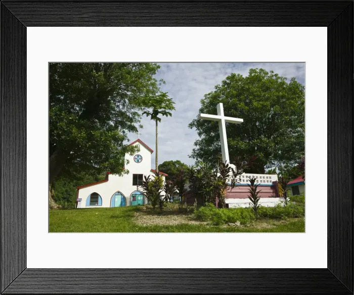 Framed Print : Vanuatu, Espiritu Santo Island Luganville, LA ROSERAIE Village Church Framed Print : Vanuatu, Espiritu Santo Island Luganville, LA ROSERAIE Village Church