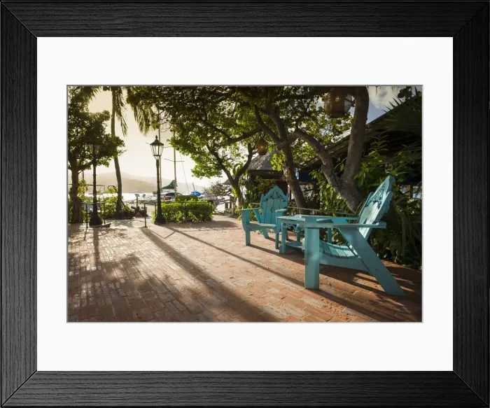 Framed Print : British Virgin Islands, Virgin Gorda, The Bitter End, beach chairs