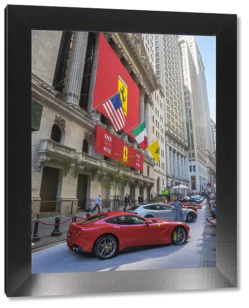 USA, New York, Manhattan, Downtown, Wall Street, Ferrari display