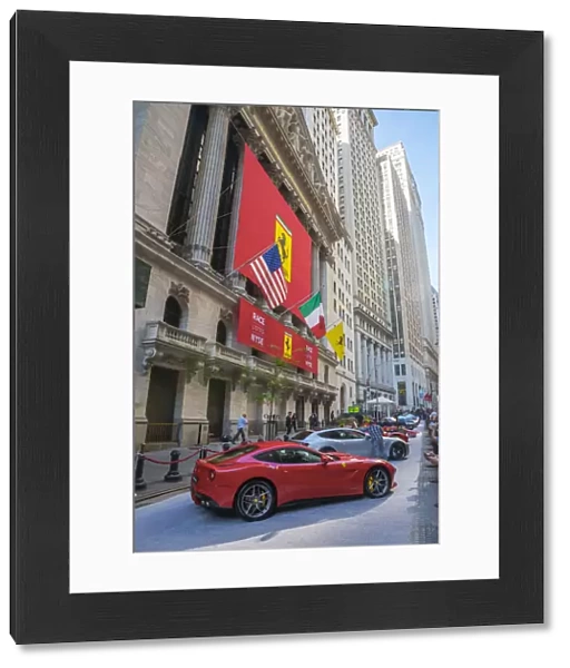 USA, New York, Manhattan, Downtown, Wall Street, Ferrari display
