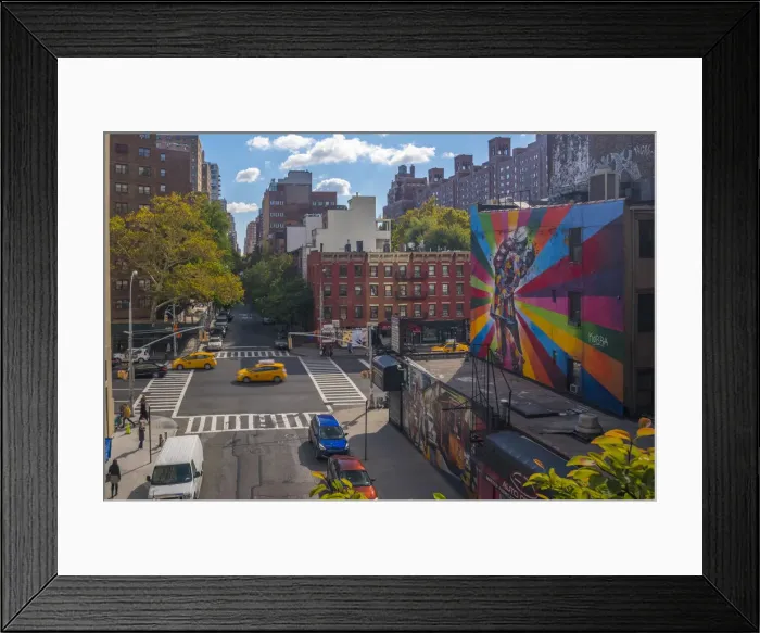 Framed Print : USA, New York, Manhattan, Midtown, 10th Avenue and 25th Street, Eduardo Kobra s Framed Print : USA, New York, Manhattan, Midtown, 10th Avenue and 25th Street, Eduardo Kobra s