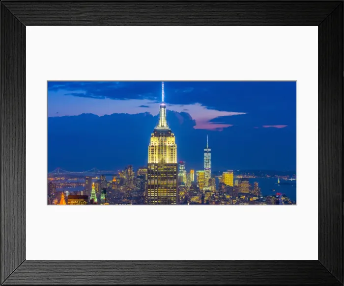 Framed Print : USA, New York, Midtown and Lower Manhattan, Empire State Building and Freedom Tower Framed Print : USA, New York, Midtown and Lower Manhattan, Empire State Building and Freedom Tower