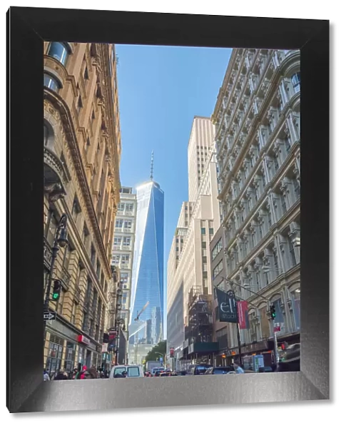 USA, New York, Manhattan, Downtown, Fulton Street, World Trade Center, Freedom Tower