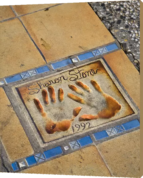Row of handprints on the Allee des Stars, Cannes, Cote D Azur, France
