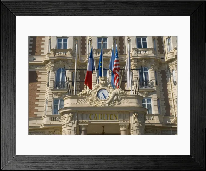 Framed Print : France, Provence-Alpes-Cote d Azur, Cannes, Boulevard de la Croisette, Carlton Hotel Framed Print : France, Provence-Alpes-Cote d Azur, Cannes, Boulevard de la Croisette, Carlton Hotel