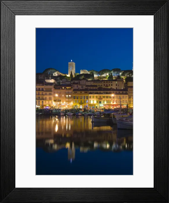 Framed Print : France, Provence-Alpes-Cote d Azur, Cannes, Old Town Le Suquet, Vieux Port (Old Framed Print : France, Provence-Alpes-Cote d Azur, Cannes, Old Town Le Suquet, Vieux Port (Old