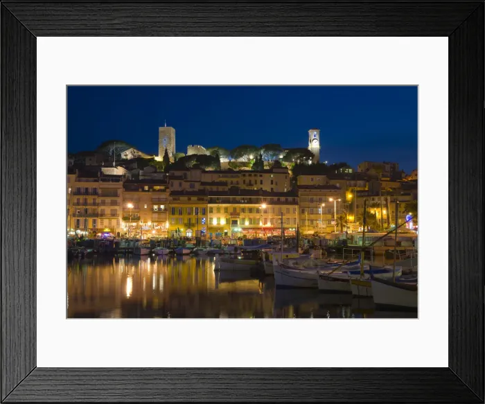 Framed Print : France, Provence-Alpes-Cote d Azur, Cannes, Old Town Le Suquet, Vieux Port (Old Framed Print : France, Provence-Alpes-Cote d Azur, Cannes, Old Town Le Suquet, Vieux Port (Old