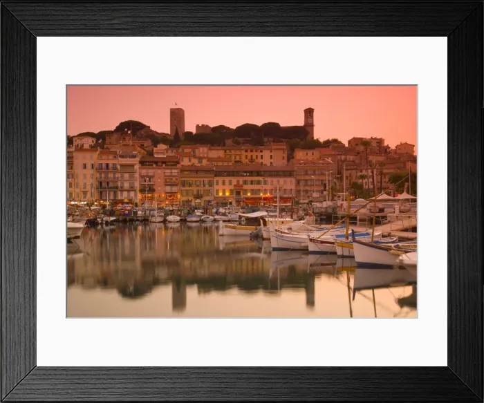 Framed Print : France, Provence-Alpes-Cote d Azur, Cannes, Old Town Le Suquet, Vieux Port (Old Framed Print : France, Provence-Alpes-Cote d Azur, Cannes, Old Town Le Suquet, Vieux Port (Old