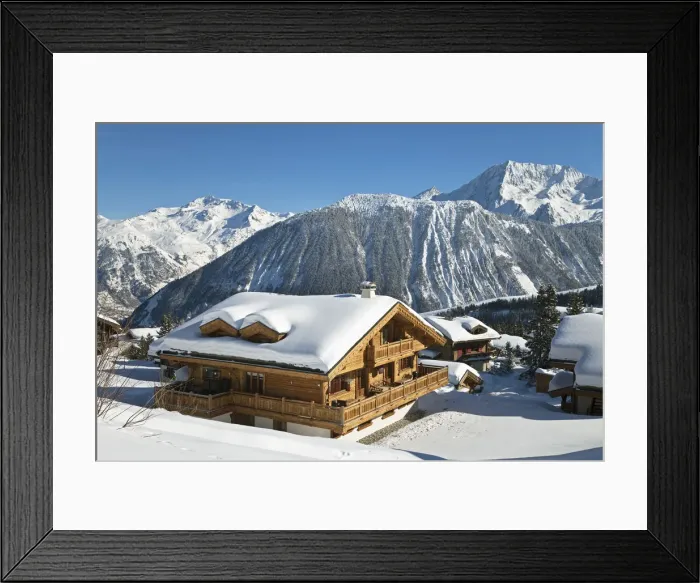 Framed Print : Chalets in Courchevel 1850 ski resort in the Three Valleys, Les Trois Vallees, Savoie Framed Print : Chalets in Courchevel 1850 ski resort in the Three Valleys, Les Trois Vallees, Savoie