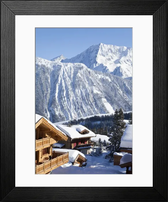 Framed Print : Chalets in Courchevel 1850 ski resort in the Three Valleys, Les Trois Vallees, Savoie Framed Print : Chalets in Courchevel 1850 ski resort in the Three Valleys, Les Trois Vallees, Savoie
