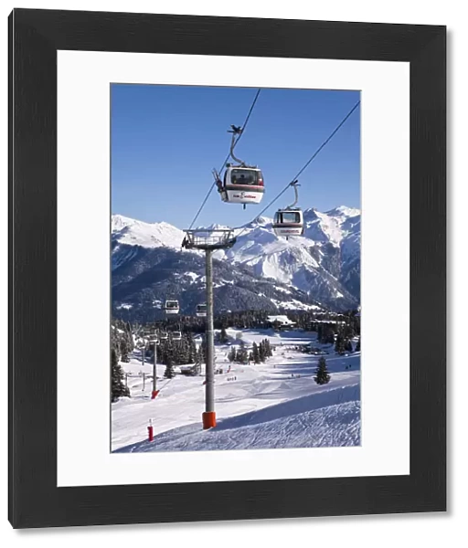 Ski Pistes in Courchevel 1850 ski resort in the Three Valleys, Les Trois Vallees, Savoie
