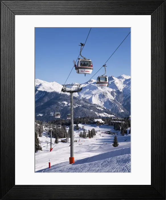 Framed Print : Ski Pistes in Courchevel 1850 ski resort in the Three Valleys, Les Trois Vallees, Savoie Framed Print : Ski Pistes in Courchevel 1850 ski resort in the Three Valleys, Les Trois Vallees, Savoie