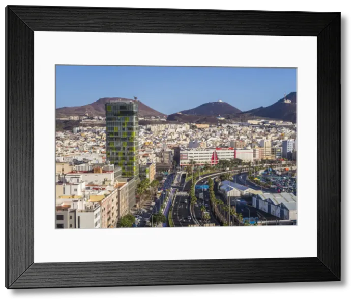 Framed Print : Spain, Canary Islands, Gran Canaria Island, Las Palmas de Gran Canaria, high angle Framed Print : Spain, Canary Islands, Gran Canaria Island, Las Palmas de Gran Canaria, high angle
